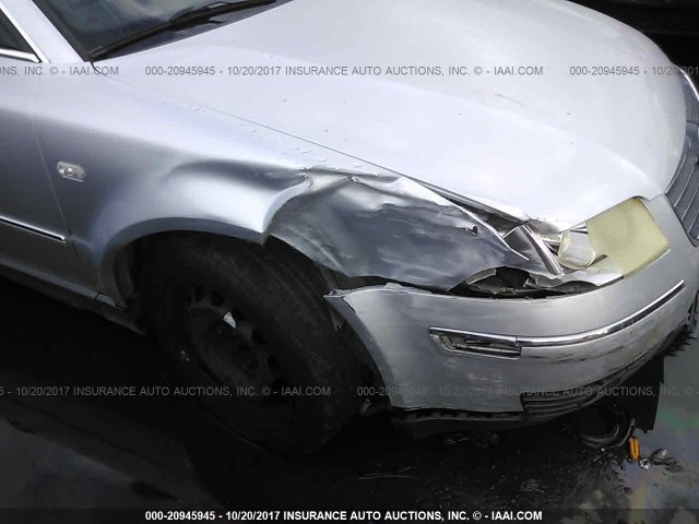 WVWWH63B32E085490 - 2002 VOLKSWAGEN PASSAT GLX SILVER photo 6
