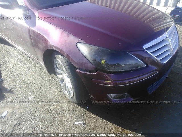 KMHGC46E09U048809 - 2009 HYUNDAI GENESIS 3.8L MAROON photo 6