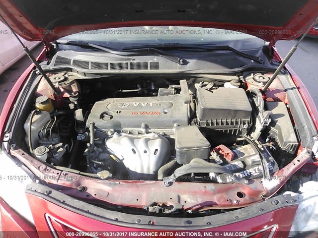 4T1BE46KX9U386728 - 2009 TOYOTA CAMRY SE/LE/XLE წითელი ფოტო 10
