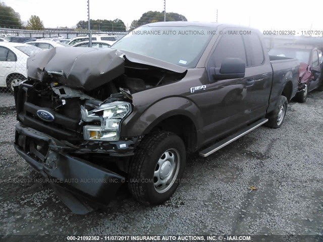 1FTEX1C88FKD24612 - 2015 FORD F150 SUPER CAB BEIGE photo 2