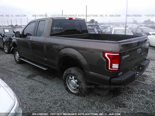 1FTEX1C88FKD24612 - 2015 FORD F150 SUPER CAB BEIGE photo 3