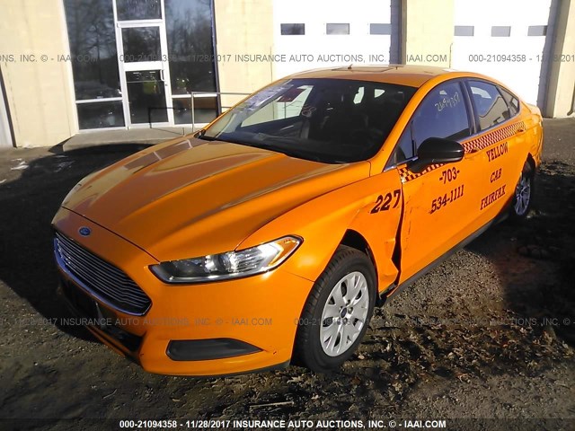 3FA6P0G72DR305102 - 2013 FORD FUSION S YELLOW photo 2