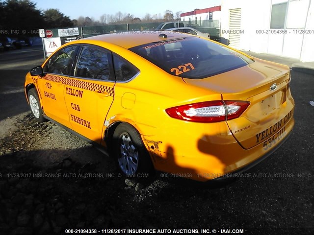 3FA6P0G72DR305102 - 2013 FORD FUSION S YELLOW photo 3