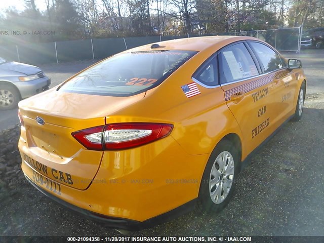 3FA6P0G72DR305102 - 2013 FORD FUSION S YELLOW photo 4