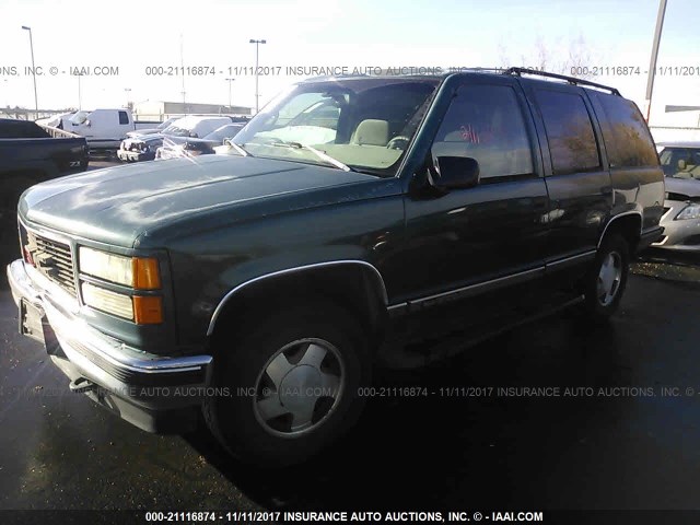 1GKEK13R6TJ733611 - 1996 GMC YUKON GREEN photo 2