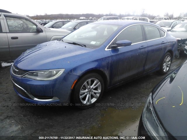 1C3CCCAB7FN581907 - 2015 CHRYSLER 200 LIMITED BLUE photo 2