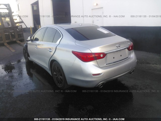 JN1BV7AP9EM678439 - 2014 INFINITI Q50 PREMIUM/SPORT SILVER photo 3