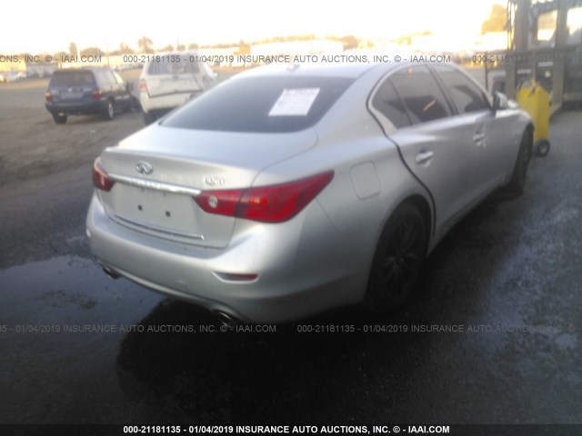 JN1BV7AP9EM678439 - 2014 INFINITI Q50 PREMIUM/SPORT SILVER photo 4