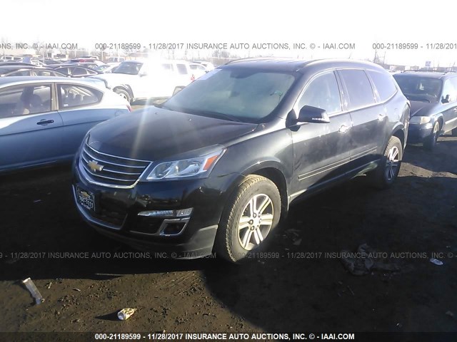 1GNKRHKDXFJ173578 - 2015 CHEVROLET TRAVERSE LT BLACK photo 2