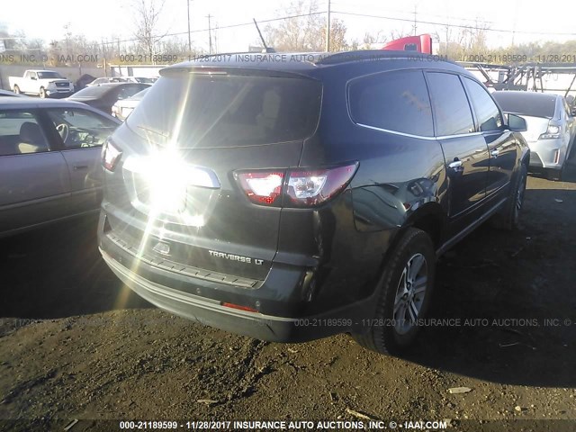 1GNKRHKDXFJ173578 - 2015 CHEVROLET TRAVERSE LT BLACK photo 4