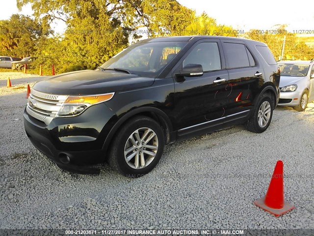 1FM5K7D88EGA16269 - 2014 FORD EXPLORER XLT BLACK photo 2