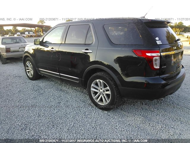 1FM5K7D88EGA16269 - 2014 FORD EXPLORER XLT BLACK photo 3