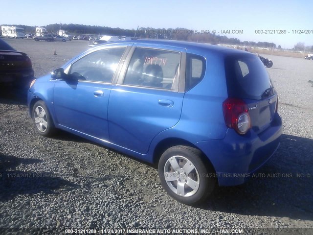 KL1TD66E69B334520 - 2009 CHEVROLET AVEO LS/LT BLUE photo 3