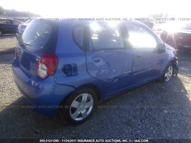KL1TD66E69B334520 - 2009 CHEVROLET AVEO LS/LT BLUE photo 4