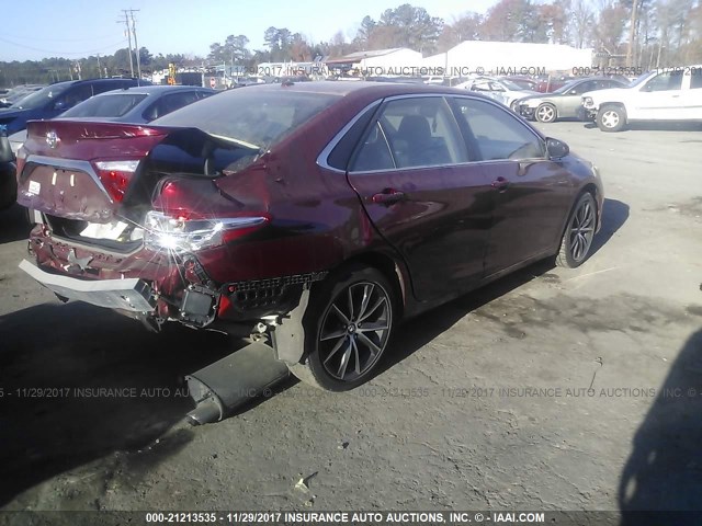 4T1BF1FK0FU913537 - 2015 TOYOTA CAMRY LE/XLE/SE/XSE RED photo 4