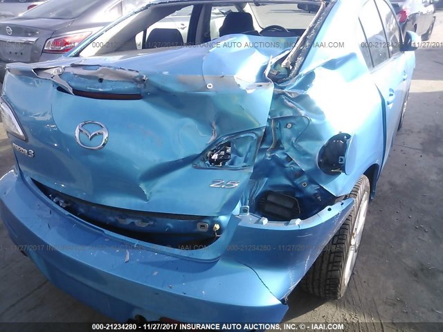 JM1BL1S51A1167252 - 2010 MAZDA 3 S BLUE photo 6