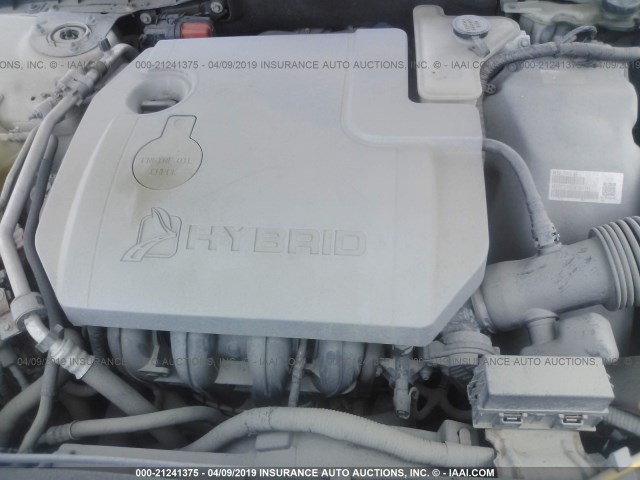 3FADP0L34AR140448 - 2010 FORD FUSION HYBRID WHITE photo 10