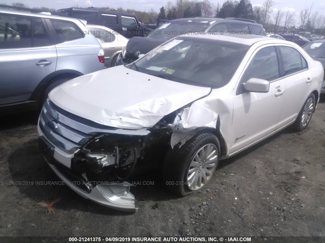 3FADP0L34AR140448 - 2010 FORD FUSION HYBRID WHITE photo 6