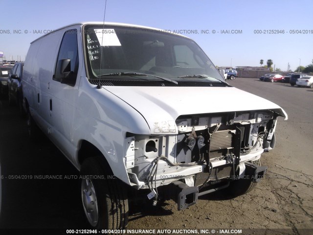 1FTNE1EW3BDA12472 - 2011 FORD ECONOLINE E150 VAN WHITE photo 1