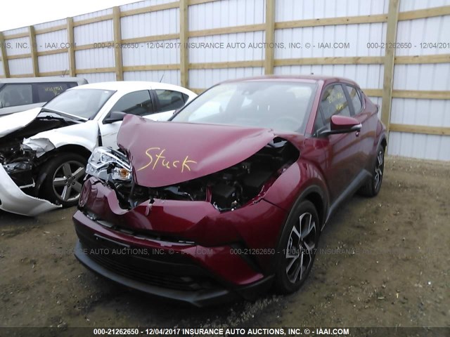 NMTKHMBX7JR012095 - 2018 TOYOTA C-HR XLE/XLE PREMIUM MAROON photo 2