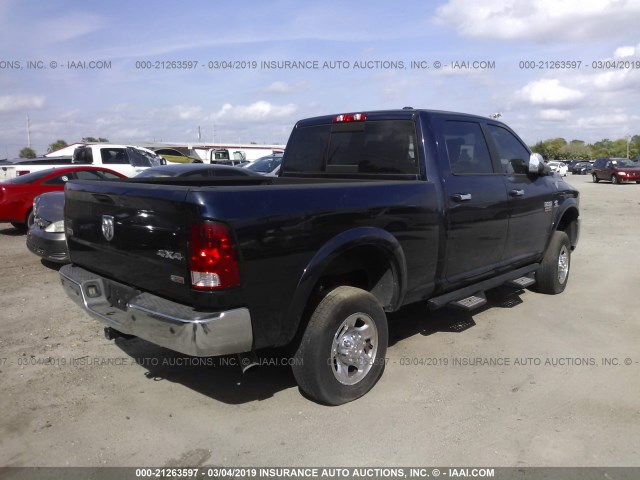 3C6UD5FL4CG338450 - 2012 DODGE RAM 2500 LARAMIE BLUE photo 4