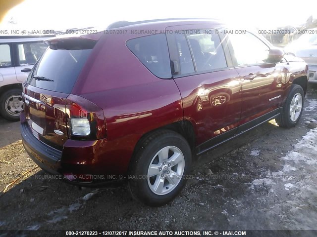 1C4NJCEA0HD116261 - 2017 JEEP COMPASS LATITUDE RED photo 4