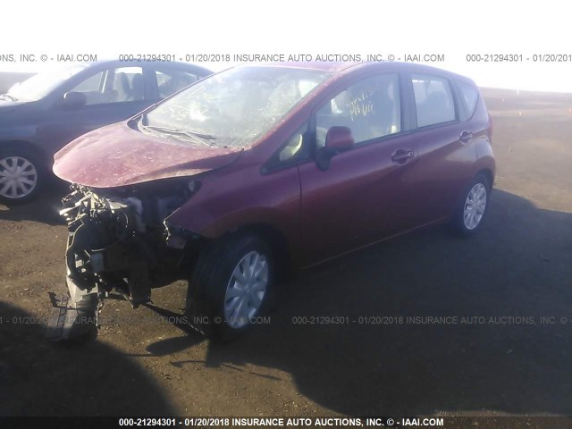 3N1CE2CP0EL382692 - 2014 NISSAN VERSA NOTE S/S PLUS/SV/SL RED photo 2