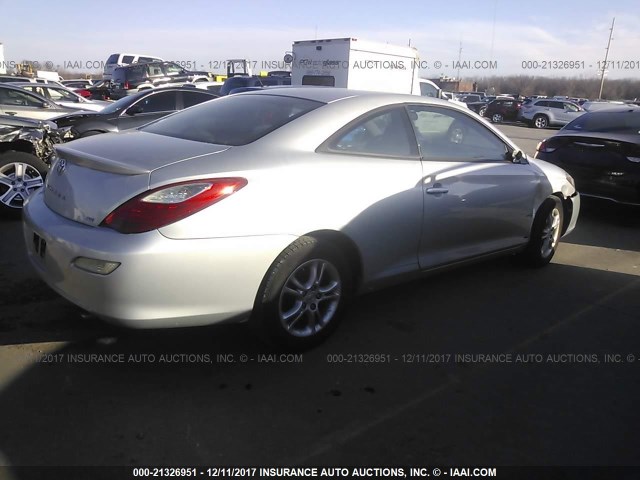 4T1CE30P57U759139 - 2007 TOYOTA CAMRY SOLARA SE/SLE SILVER photo 4