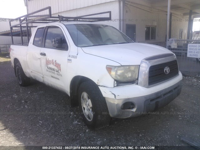 5TFRT54167X013190 - 2007 TOYOTA TUNDRA DOUBLE CAB SR5 WHITE photo 1