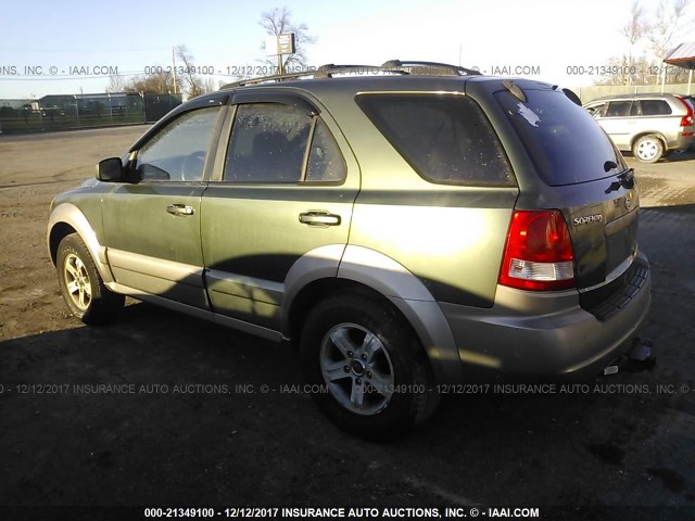 KNDJC733245212689 - 2004 KIA SORENTO EX/LX GREEN photo 3