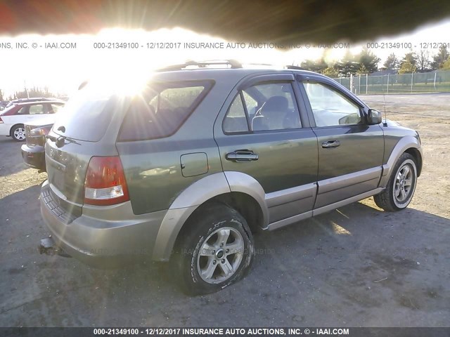 KNDJC733245212689 - 2004 KIA SORENTO EX/LX GREEN photo 4