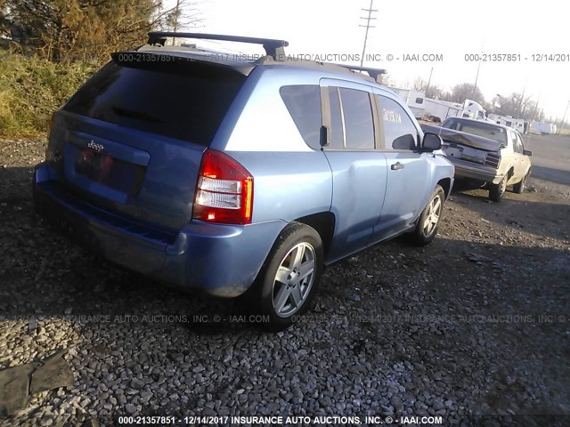 1J8FF47W77D145039 - 2007 JEEP COMPASS BLUE photo 4