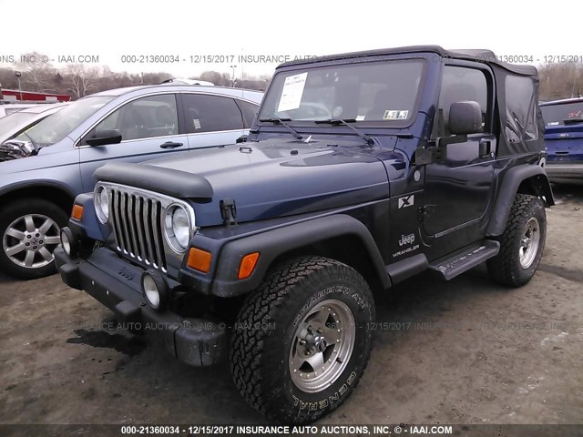 1J4FA39S04P771126 - 2004 JEEP WRANGLER X Dark Blue photo 2