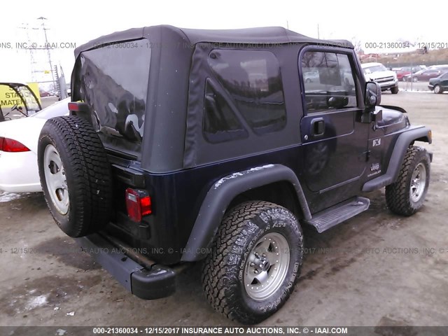 1J4FA39S04P771126 - 2004 JEEP WRANGLER X Dark Blue photo 4