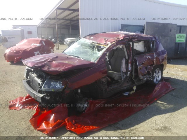 1C4NJCEB3FD279475 - 2015 JEEP COMPASS LATITUDE RED photo 2