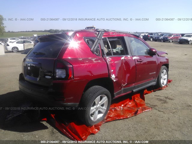 1C4NJCEB3FD279475 - 2015 JEEP COMPASS LATITUDE RED photo 4