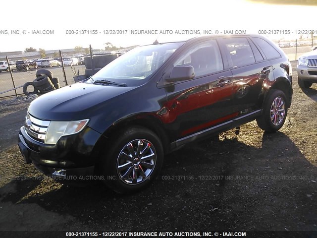 2FMDK38C48BA93140 - 2008 FORD EDGE SEL BLACK photo 2