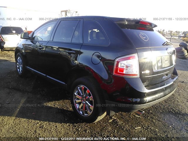 2FMDK38C48BA93140 - 2008 FORD EDGE SEL BLACK photo 3