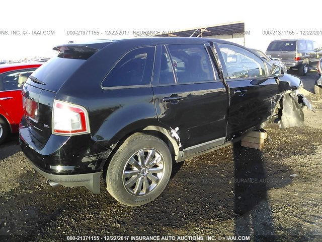 2FMDK38C48BA93140 - 2008 FORD EDGE SEL BLACK photo 4