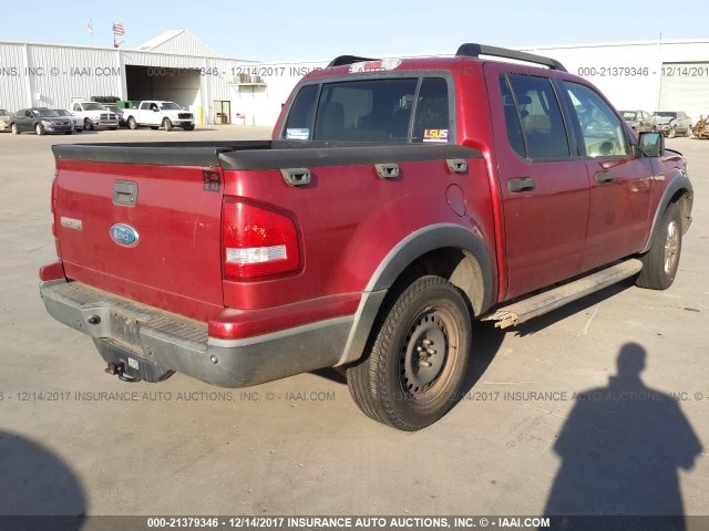 1FMEU31K57UB31600 - 2007 FORD EXPLORER SPORT TR XLT RED photo 4