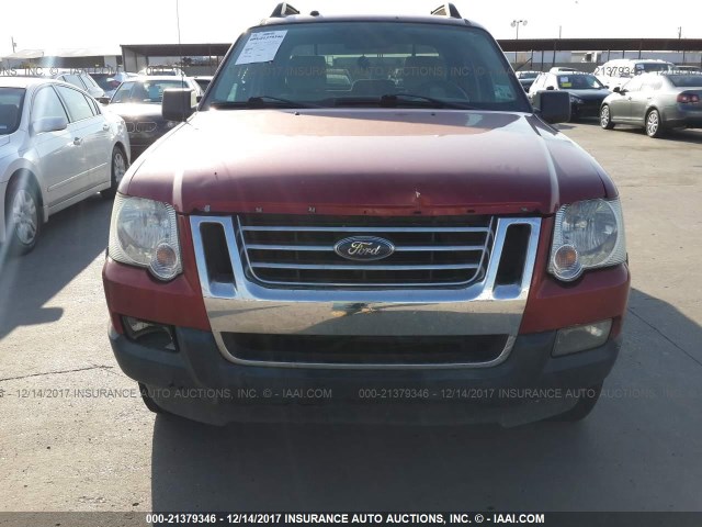 1FMEU31K57UB31600 - 2007 FORD EXPLORER SPORT TR XLT RED photo 6