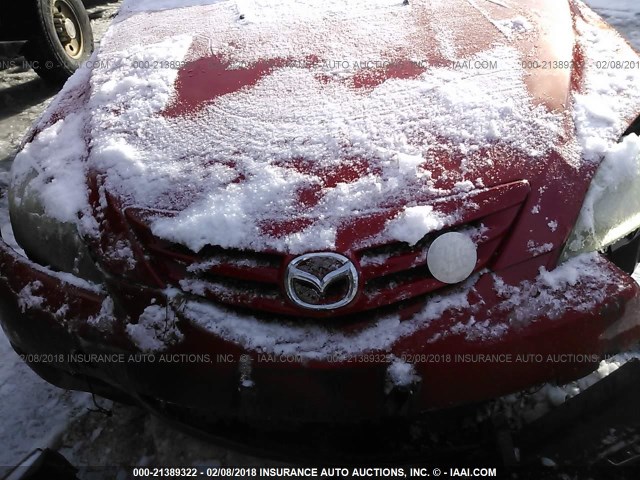 1YVHP85D875M40192 - 2007 MAZDA 6 S RED photo 10