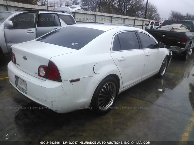 1G1ZG57B69F140323 - 2009 CHEVROLET MALIBU LS WHITE photo 4