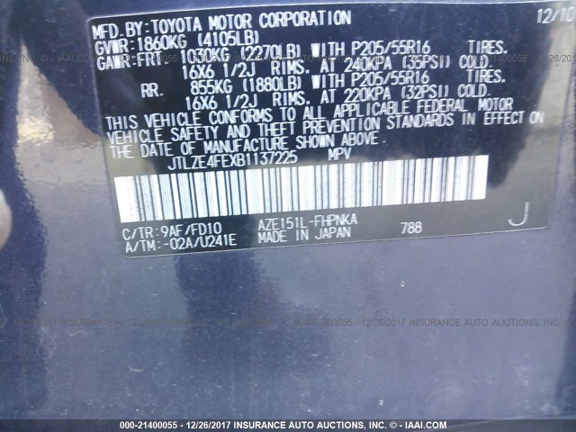 JTLZE4FEXB1137225 - 2011 TOYOTA SCION XB Қара фото 9