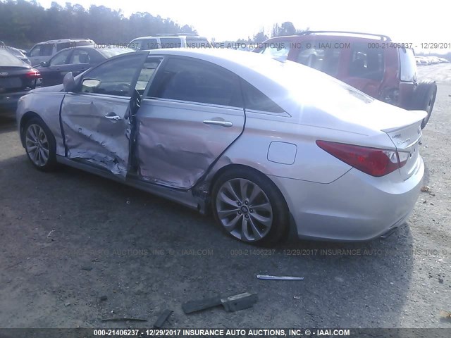 5NPEC4AC3DH787127 - 2013 HYUNDAI SONATA SE/LIMITED SILVER photo 3