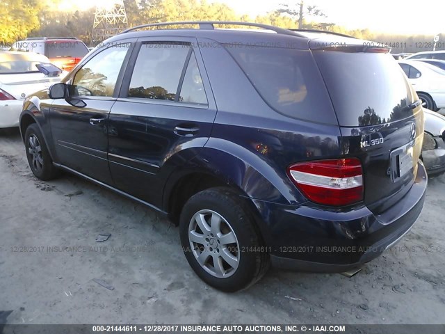 4JGBB86E87A237890 - 2007 MERCEDES-BENZ ML 350 BLUE photo 3