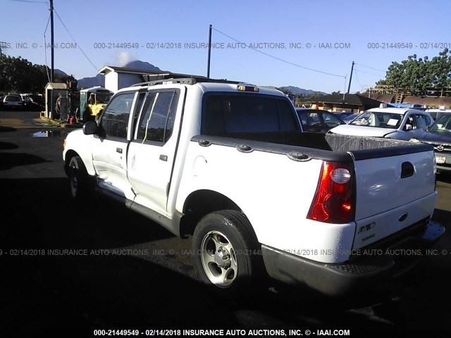 1FMZU67K04UB50285 - 2004 FORD EXPLORER SPORT TRAC  WHITE photo 3