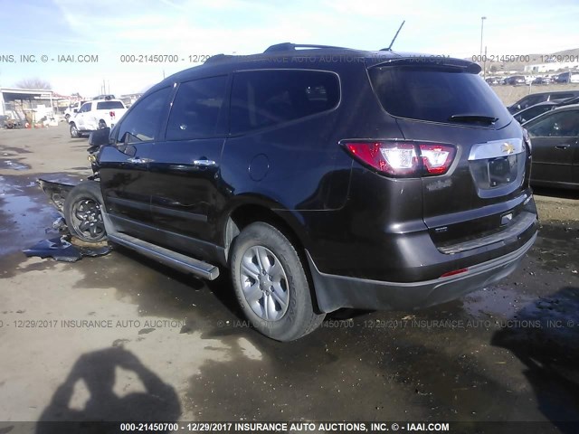 1GNKVFKD7FJ114763 - 2015 CHEVROLET TRAVERSE LS GRAY photo 3