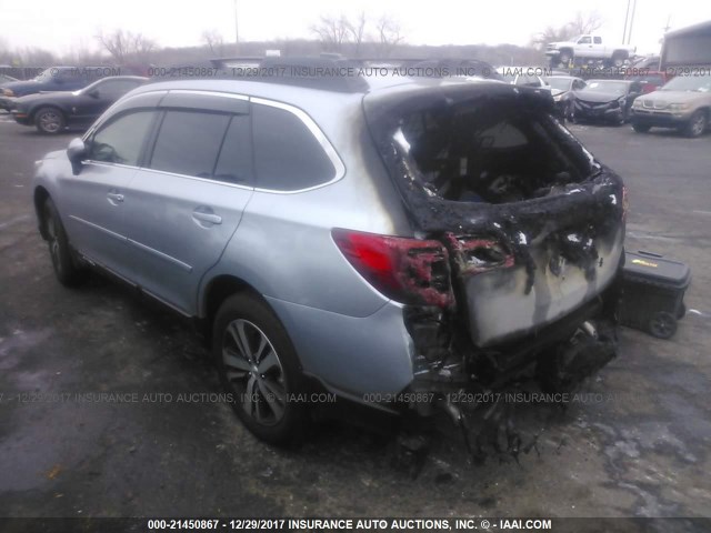 4S4BSENC4J3231630 - 2018 SUBARU OUTBACK 3.6R LIMITED Light Blue photo 3