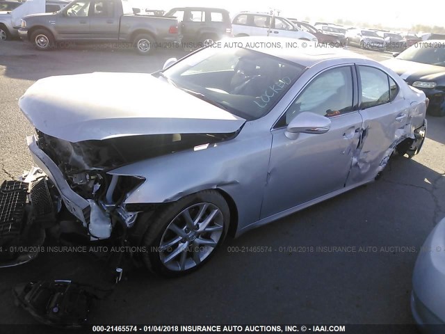 JTHBF5C26C5169947 - 2012 LEXUS IS 250 SILVER photo 2